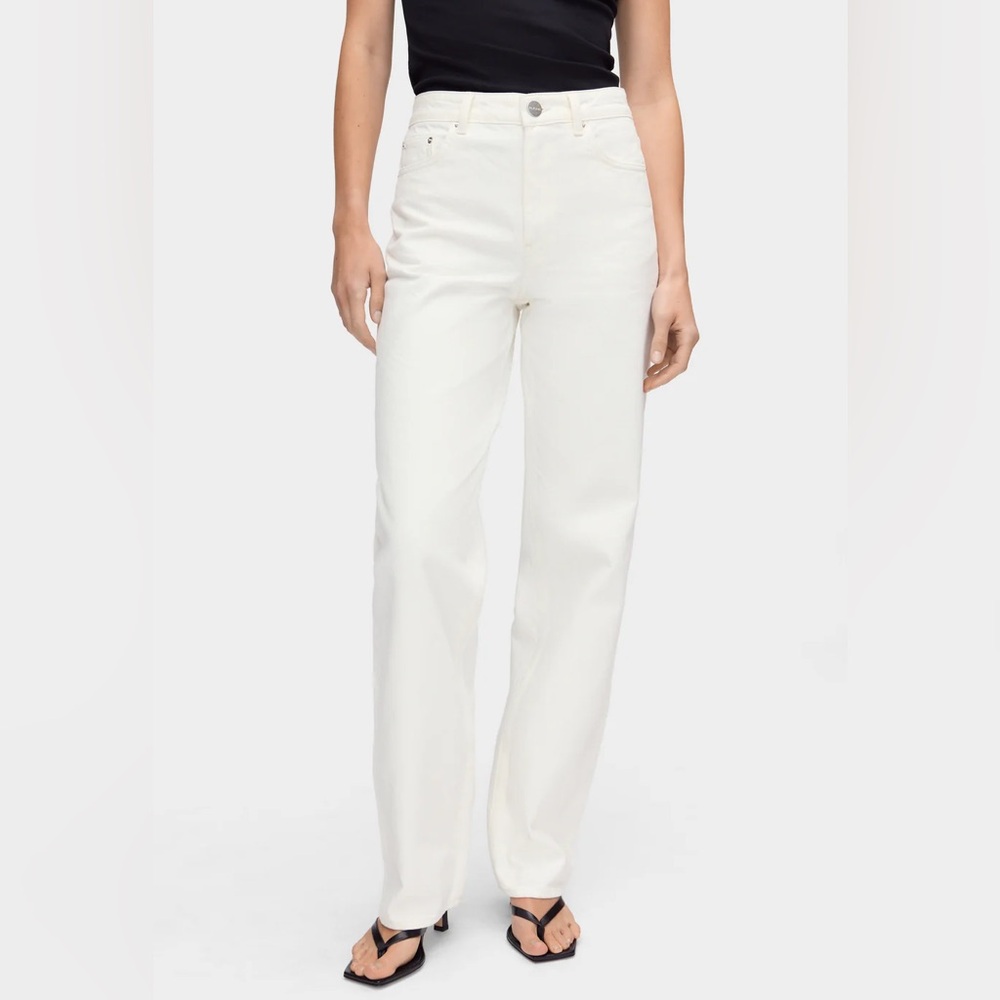 Aligne white high-rise straight-leg jeans size 28